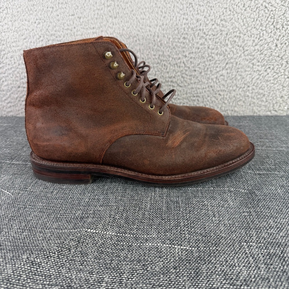Grant Stone Edward Boot Mens 9 EEE Dark Oak Roughout Leather Goodyear Welt Boots